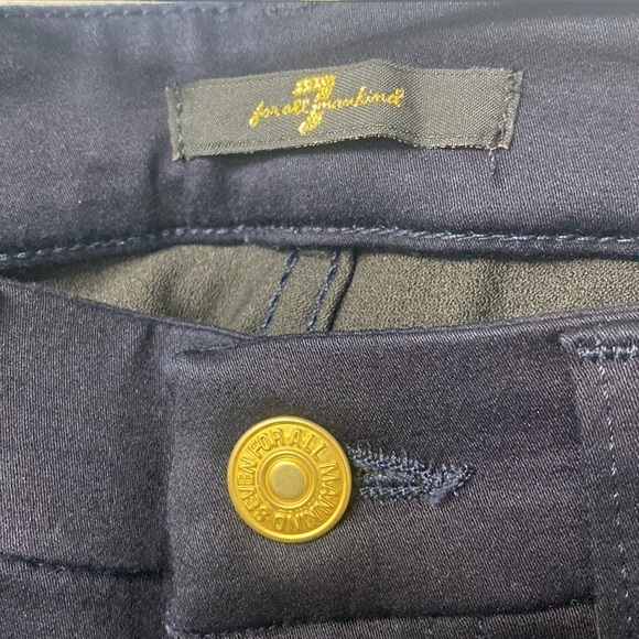 7 for all mankind quilted leather Accent skinny jeans black size 27. NWT. - Picture 5 of 13